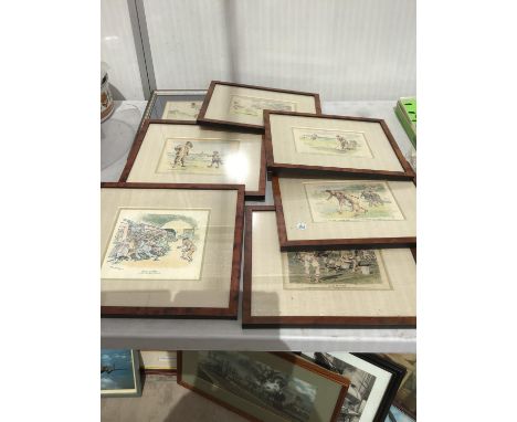 SIX VARIOUS CARTOON STYLE GOLFING PRINTS 