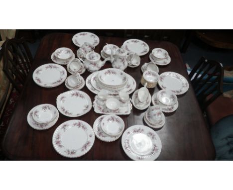 An extensive Royal Albert "Lavender Rose" design dinner and tea service 
