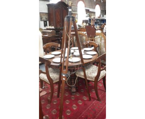 An instrument tripod standard lamp