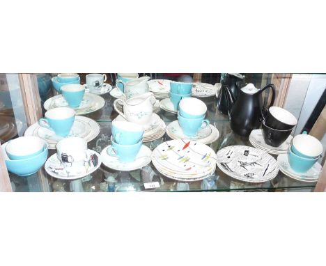 Assorted mid-century china including: Midwinter, Meakin, Empire Calypso and a Royal Tudorware "Fiesta" cup and saucer
