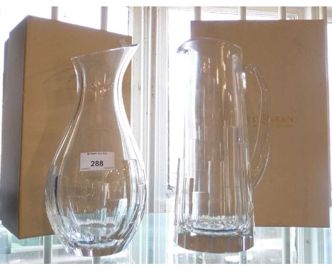 Jasper Conran at Stuart Crystal "Ice" carafe and martini pitcher, together with cased sets of cutlery knives.