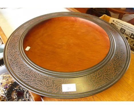 Large contemporary turned wood bowl in birdseye sheoak with Australian aboriginal-style border made by Clive &amp; Jenny Kend