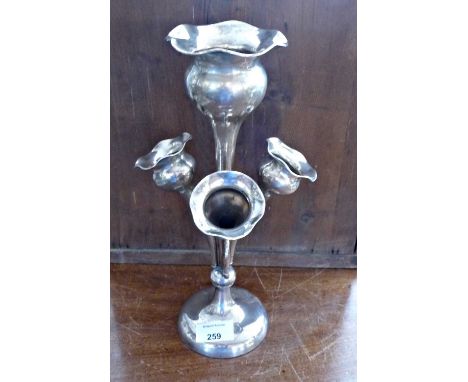Art Nouveau silver four branch epergne Birmingham 1906, approx 47g including weighted base, 30cm tall 