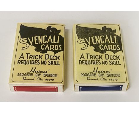 TWO TRICK PLAYING CARD DECKS (SVENGALI) BY HAINES - HOUSE OF CARDS