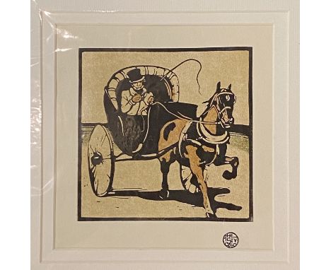 THE CABRIOLET - WOODCUT PRINT BY WILLIAM NICHOLSON - PUBLISHED 1897 (STUDIO)