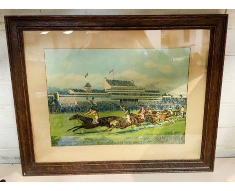 1886 VICTORIAN ''FRED ARCHERS'' LAST DERBY MOUNT ORMANDE LITHOGRAPH - FRAMED