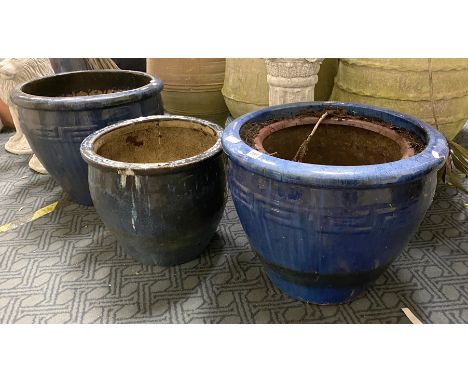 3 MEDIUM CERAMIC POTS