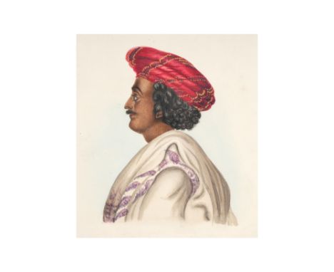 A PROFILE PORTRAIT OF THE INDIAN REFORMER, RAJA RAM MOHAN ROY (1772 - 1833), THE FOUNDER OF THE BRAHMO SAMAJ Company School, 