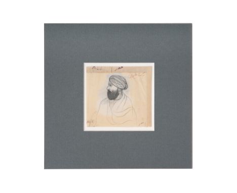 A PROFILE PORTRAIT OF A SIKH NOBLEMAN PROPERTY FROM A CANADIAN COLLECTION Possibly Lahore or Punjab, Northern India, ca. 1860