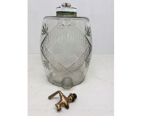 McCallum's Scotch glass bar barrel, early to mid 20th century light fitting with glass droplets.