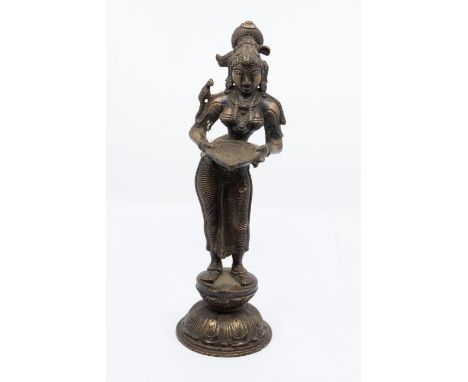 A 20th Century Asian carved bronze figure of a female Deity, approx 30cm high 