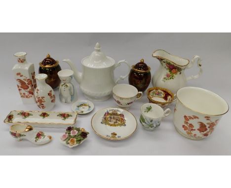 A large collection of ceramics to include; Royal Albert Old Country Roses - large jug, two clock plates, large bowl, plates a