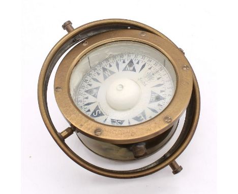 Early 20th century brass ship's compass by Sestriel C7630