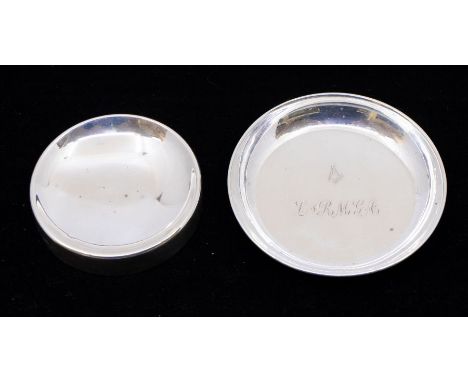 Masonic Interest: A small George VI silver pin dish, with engraved initials and the Masonic compass and rule symbol, hallmark