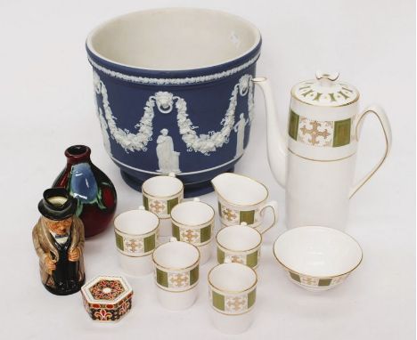 Wedgwood large Jasper ware jardinière, together with a selection of other ceramics including Royal Crown Derby, Royal Doulton