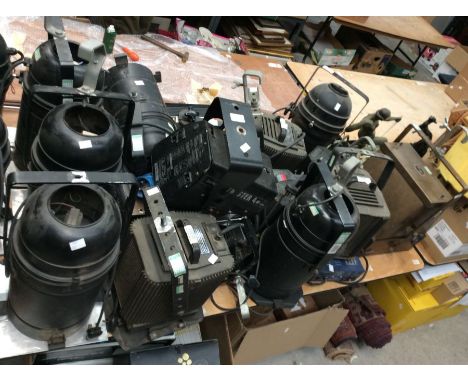A large collection of stage lighting, lights and lamps (not tested) (Q)