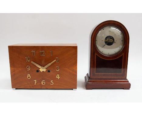 Early 20th Century Bulle mahogany mantle clock, with a mid 20th Century mahogany mantle clock