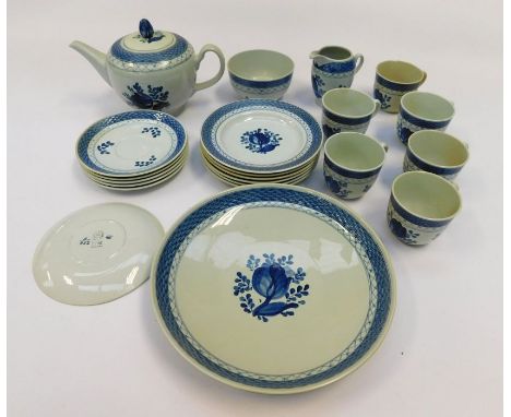 A Royal Copenhagen part tea service to include; Tea pot, milk jug, sugar bowl, six cups and saucers, six side plates and one 