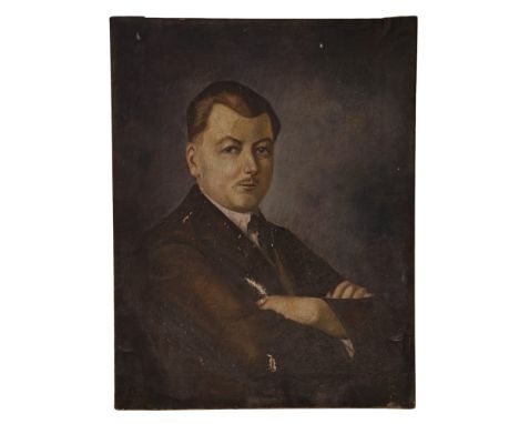 Gazzi - An early 20th century portrait of a gentleman wearing a suit and tie, quarter-length, oil on canvas, 62 x 80 cm, unfr