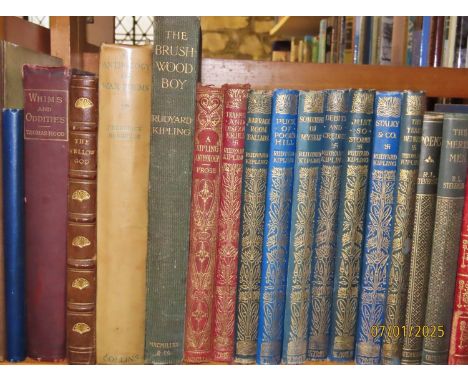 A library of classic literature to include works by Stevenson and Kipling (28) including a rare first edition Collected Verse