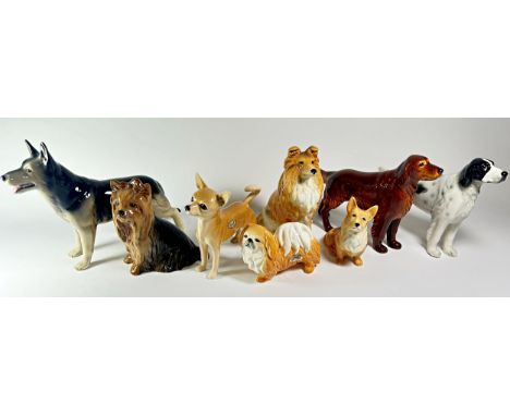 A collection of Sylvac animals to include dogs, etc