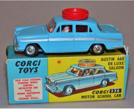 Corgi Toys 236 Austin A60 De Luxe saloon - motor school car, with instructor and pupil with highway code/roadsign/instruction