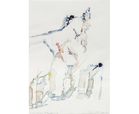 Berges, WernerCloppenburg, 1941 - Schallstadt, 201740 x 30 cm, R."Seltene Begegnung", 1987. Aquarell auf Papier. In Bleistift