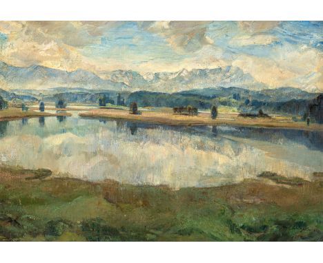 Schlageter, KarlLuzern, 1894 -  Zürich, 199071 x 100 cm, R."Osterseen", 1923. Öl auf Leinwand. In Öl unten rechts signiert un