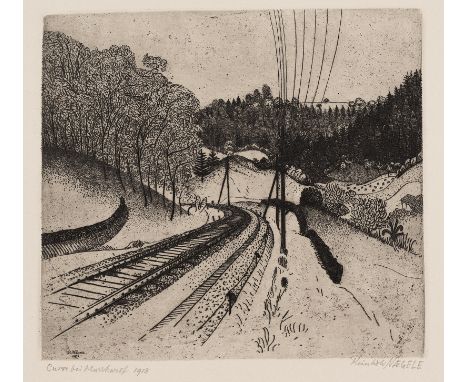 Nägele, ReinholdMurrhardt, 1884 - Stuttgart, 1972Versch., o. R.2 Bl.: "Weide", 1920; "Kurve bei Murrhardt", 1913. Radierung a