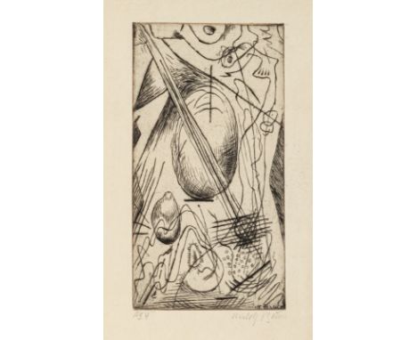 Bauer, RudolfLichtenwald, 1889 - Deal/New Jersey, 1953Blattgröße. 30 x 23 cm; 18,7 x 9,9 cm, o. R.Komposition, um 1920, Radie