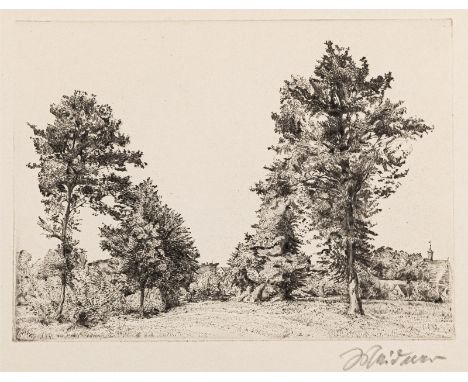 Meidner, LudwigBernstadt/Schlesien, 1884 - Darmstadt, 1966Blattgröße: 31 x 40 cm, 14 x 18,7 cm., o. R.Bernstadt in Schlesien,