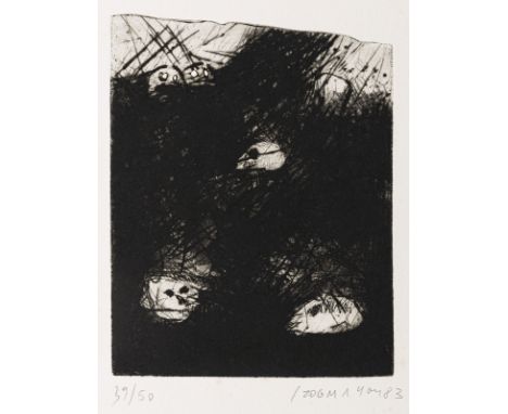 Zogmayer, LeoKrems, geboren 1949Mappenformat: 51 x 39 x 1,5 cm"Animal", 1983. Folge von sechs Radierungen auf Bütten, in Orig