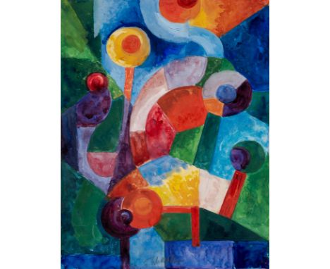 Schaefler, FritzEschau, 1888 - Köln, 195437 x 28,5 cm, R."Blüten II", um 1920. Aquarell und Gouache über Bleistift auf Papier