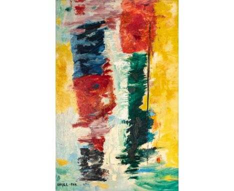 Engel-Pak, ErnestSpa, 1885 - Valabre, 196590 x 58 cm, R."Les fleurs changent de couleur", 1956. Öl auf Hartfaserplatte. In Öl