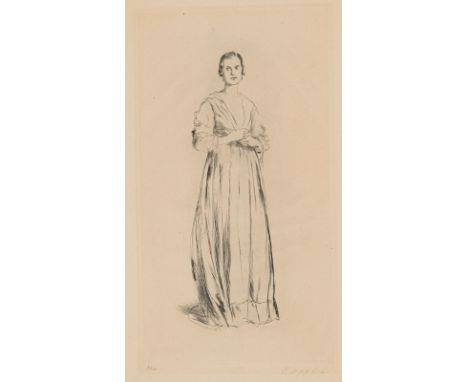 Oppler, ErnstHannover, 1867 - Berlin, 1929Versch., o. R.3 Bl.: Damen im langen Kleid, o. J.;  Treppe mit Torbogen, o. J; "Sch