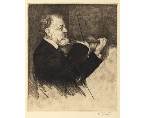 Schmutzer, FerdinandWien, 1870 - 1928Versch. o. R.5 Bl.: Der Violinist Josef Joachim, o. J.; Regensburg, o. J.  Holländische 