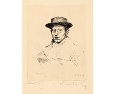 Meid, HansPforzheim, 1883 - Ludwigsburg, 1957Versch., o. R.4 Bl.:  "Selbstbildnis"; 1918; Der Rattenfänger von Hameln, 1905; 
