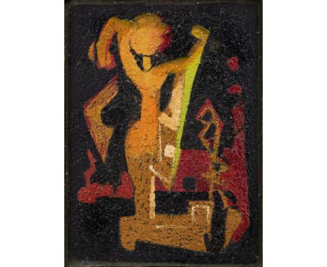 Ackermann, MaxBerlin, 1887 - Unterlengenhardt, 197533,5 x 25 cm, R."Badende", 1935. Öl auf Karton. In Öl rückseitig signiert,