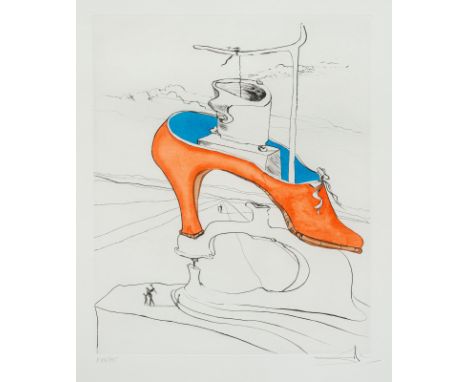 Dalí, SalvadorFigueras, 1904 - Cadaques, 198939 x 31,5 cm, R."The curse overthrown", 1974. Radierung mit Pochoir auf Bütten a