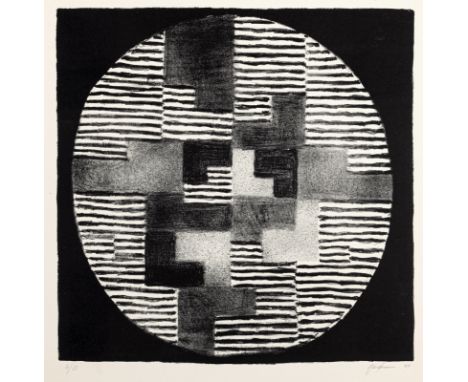 Fleischmann, AdolfEsslingen, 1892 - Stuttgart, 1968Blattgröße: 75 x 60 cm; 46,5 x 46 cm, o. R."Im Rund", 1964. Lithografie au