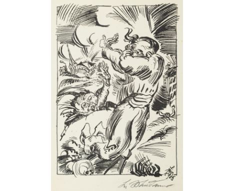 Meidner, LudwigBernstadt/Schlesien, 1884 - Darmstadt, 1966Versch., o. R.2 Bl.: Ohne Titel, 1918 - 1920. Lithografie auf Papie