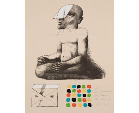 Antes, HorstHeppenheim, geboren 1936Versch., o. R.2 Bl.: "Kopf mit grünem P-Hut", 1967; "Sitzende Figur mit mag. Farbquadrat"