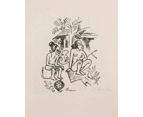 Pechstein, MaxZwickau, 1881 - Berlin, 1955Blattgröße: 29 x 36,5 cm, o. R.2 Bl.: "Südsee - Reisebilder 37 (Frauen)", 1919;  "S