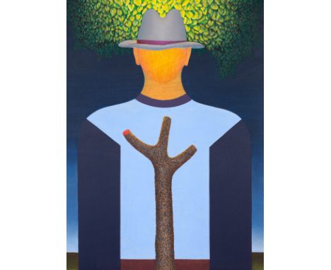 Genkinger, FritzTübingen, 1934 - Münsingen, 201776 x 55 cm, R."Vorne und hinten", 1972 - 1976. Öl auf Holz. In Faserstift rüc