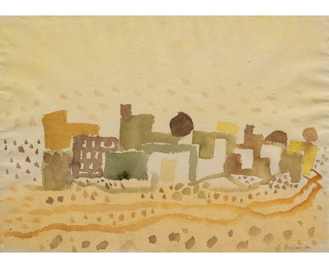 Bargheer, EduardFinkenwerder, 1901 - Hamburg, 197932 x 43 cm, R.Oase, 1970. Aquarell auf Bütten. In Bleistift unten rechts si
