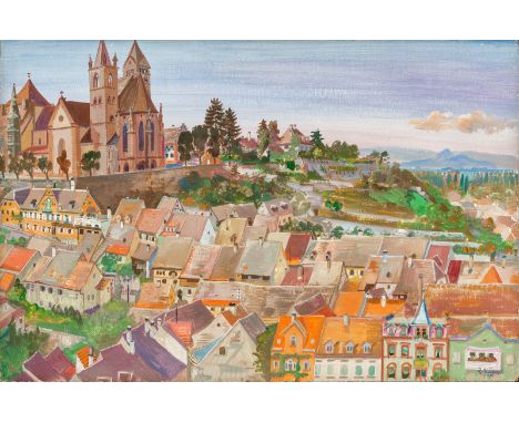 Nägele, ReinholdMurrhardt, 1884 - Stuttgart, 197232 x 48 cm, R."Alt-Breisach", 1934. Tempera auf Karton. In Tempera unten rec