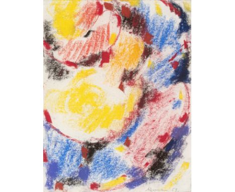 Ackermann, MaxBerlin, 1887 - Unterlengenhardt, 197532 x 24 cm, o. R.Komposition, 1959. Pastell auf Bütten. In Bleistift unten
