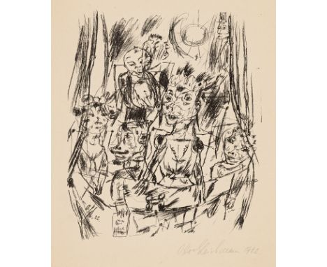 Gleichmann, OttoMainz, 1887 - Hannover, 1963Blattgröße: 46 x 29,5 cm; 30 x 24 cm, o. R.In der Loge, 1922. Lithografie auf Pap
