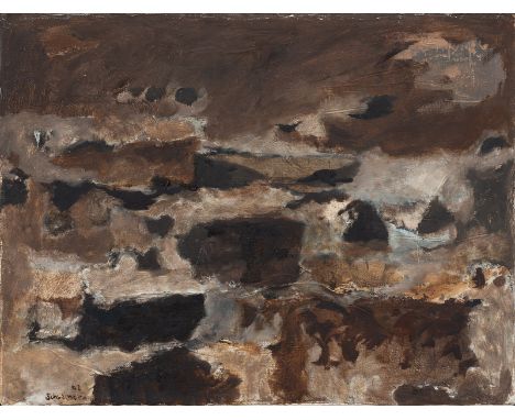 Schreiner, HansBad Friedrichshall, geboren 193030 x 40 cm, R."Wanderdünen III", 1962. Öl auf Leinwand. In Öl unten links sign