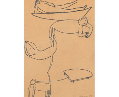 Ikemura, LeikoTsu, Präfektur Mie, Japan, geboren 195929,5 x 21 cm, R.Katzen, 1983. Bleistift auf Papier. In Bleistift unten r